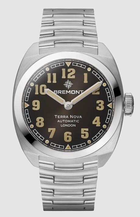 Best Bremont TERRA NOVA 38 black Dial steel strap Replica Watch